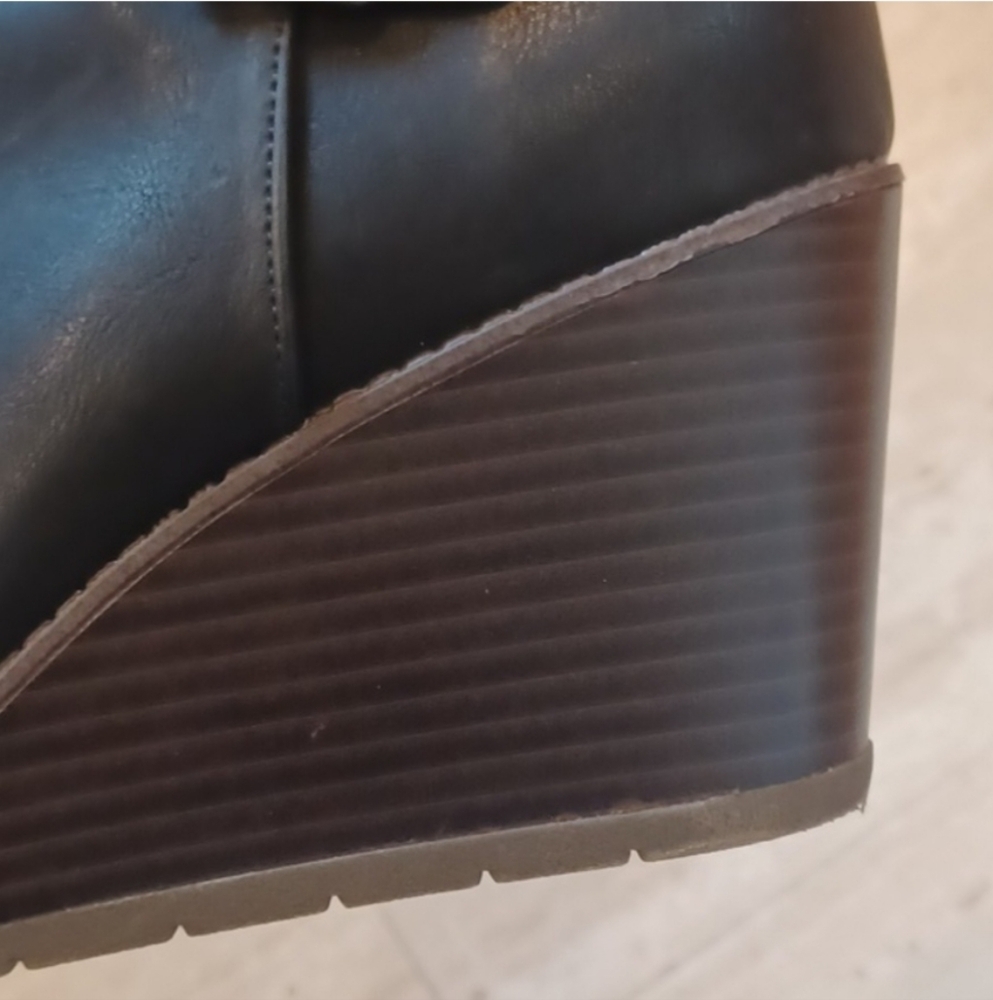 ❤️‍🔥10/$10❤️‍🔥 Womens Dr. Scholl's Black Wedge Ankle Boots Size 9.5 - Picture 9 of 15